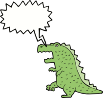 dinosaure de dessin animé avec bulle de dialogue png