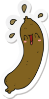 sticker of a happy cartoon sausage png