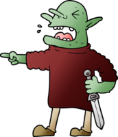 cartoon goblin with knife png