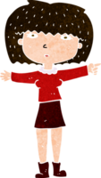 cartoon girl pointing png