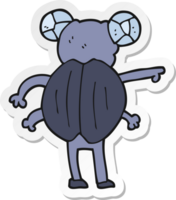 sticker of a cartoon pointing insect png