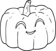 main tiré noir et blanc dessin animé Halloween citrouille png