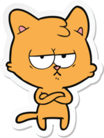 sticker of a bored cartoon cat png