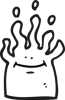 hand drawn black and white cartoon little alien png