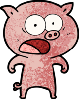 dessin animé cochon criant png