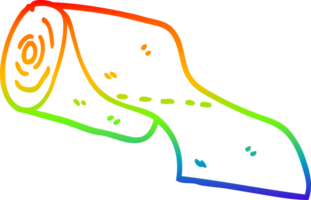 rainbow gradient line drawing of a cartoon toilet roll png