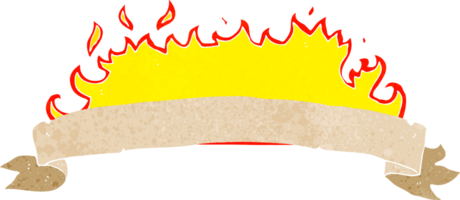 flammendes banner der karikatur png