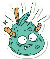 sticker of a tattoo style rotten pear png