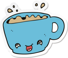 sticker of a cartoon cup of coffee png