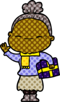 cartoon peaceful old woman png