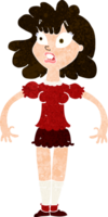 menina bonita dos desenhos animados com expressão chocada png