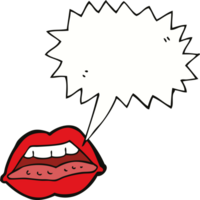 cartoon sexy lips symbol with speech bubble png