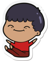 sticker of a cartoon happy boy png