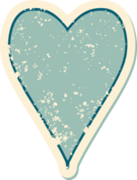 iconic distressed sticker tattoo style image of a heart png