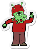 pegatina de un extraterrestre de dibujos animados png