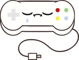 flat color retro cartoon of a game controller png