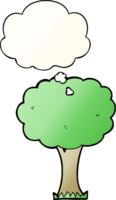 cartoon tree with thought bubble in smooth gradient style png