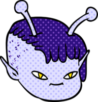 Cartoon-Alien-Weltraum-Mädchen-Gesicht png