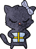 cute cartoon cat with bow png