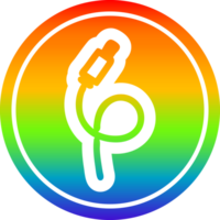 elektrisch Stecker kreisförmig Symbol mit Regenbogen Gradient Fertig png