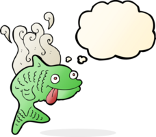 cartoon smelly fish with thought bubble png