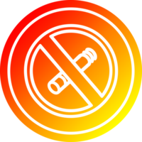 non fumeur circulaire icône avec chaud pente terminer png