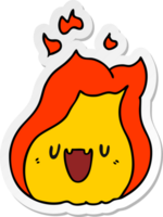 etichetta cartone animato illustrazione kawaii carino fuoco fiamma png