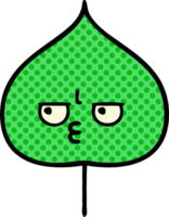 comic book style cartoon of a expressional leaf png