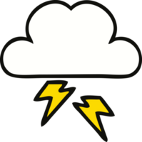 linda dibujos animados de un trueno nube png