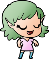 heureux, dessin animé, elfe, girl png