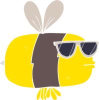 plano color ilustración de abeja vistiendo Gafas de sol png