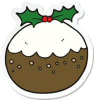 sticker of a cartoon christmas pudding png