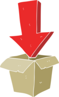 flat color illustration of empty box with arrow png