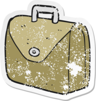 retro distressed sticker of a cartoon old briefcase png