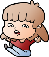 cartoon worried woman png