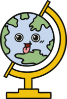 mignonne dessin animé de une globe de le monde png