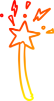 warm gradient line drawing of a magic star wand png