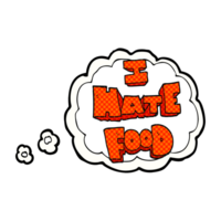 hand drawn thought bubble cartoon i hate food symbol png