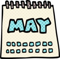 cartoon doodle calendar showing month of may png