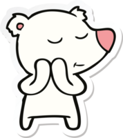 pegatina de un oso polar de dibujos animados feliz png