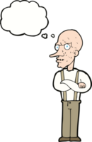 cartoon mean old man with thought bubble png