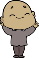 cartoon happy bald man png