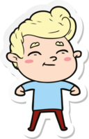 sticker of a happy cartoon man png