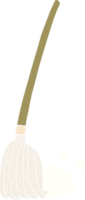 flat color style cartoon broom sweeping png