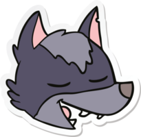 sticker of a cartoon wolf face png