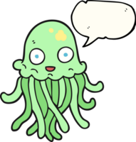 hand drawn speech bubble cartoon octopus png