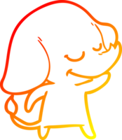 caldo pendenza linea disegno di un' cartone animato sorridente elefante png