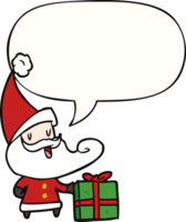 Cartoon-Weihnachtsmann mit Sprechblase png