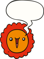 cartoon sunflower with speech bubble png