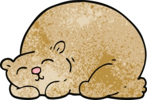 cartoon doodle content bear sleeping png